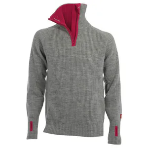 Hovedbilde Rav sweater w/zip Grey Melange/Beetrot